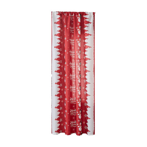 Christmas Tree Snowflake Blackout Curtain Red Grommet 1 2