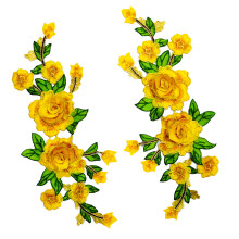 Water Soluble Flower Embroidered Appliques Sewing On-Yellow