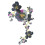 Flower Embroidered Applique Water Soluble Sewing on-Black 1
