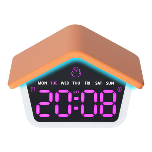 Digitaler Wecker, LED-Digitaluhr, elektrische-Orange