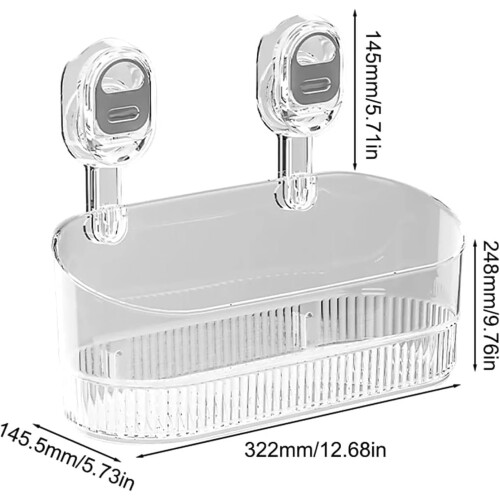 Úložný box do sprchy s odsávaním, biely 1
