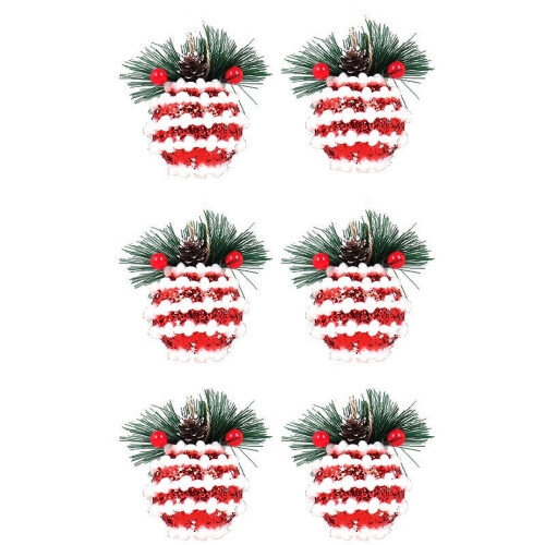 Christmas Ball Ornaments Flocked Suede 6pcs 1