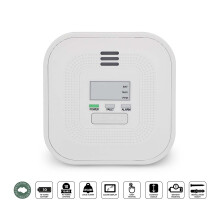 Detector de monóxido de carbono con pantalla y batería de 10 años de duración