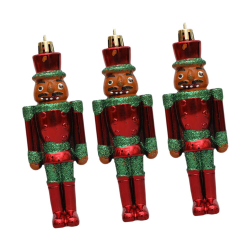 Christmas Nutcracker Pendant Ornaments Green 3 Pieces 2