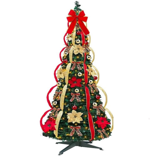 4ft Pre-Lit Pop-Up Christmas Tree with Remote, Warm White & 1