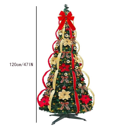 Quinlirra 4ft collapsible pre-lit Christmas tree with gold 2