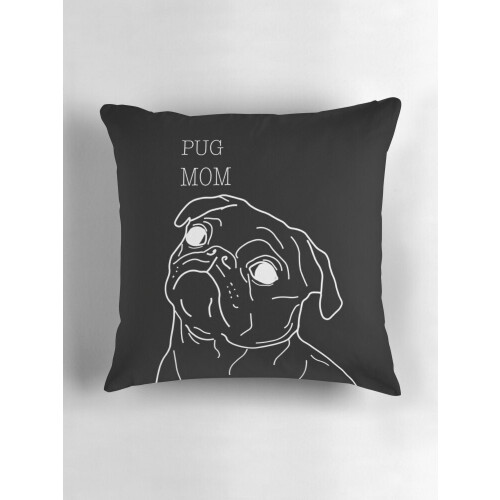 Μαξιλαροθήκη ASPORIC Pug Mom Throw 1 τεμάχιο 2