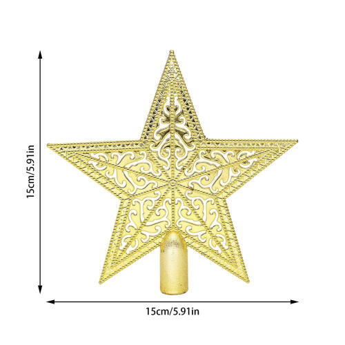 Étoile creuse dorée pour sapin de Noël, 15 cm 2