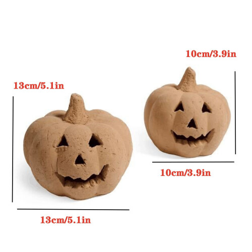 Decorațiune de Halloween cu dovleac de foc din gresie, 1 bucată 1