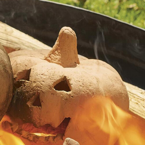 Decorațiune de Halloween cu dovleac de foc din gresie, 1 bucată 2
