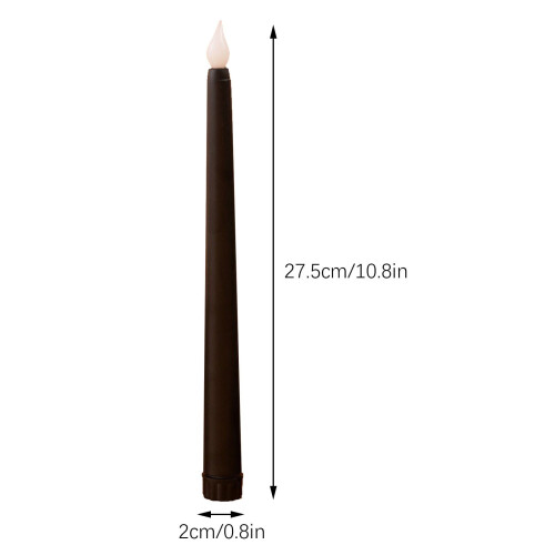 Sorte LED-koniske lys, 2-pak, batteridrevet, 27,5 cm 2