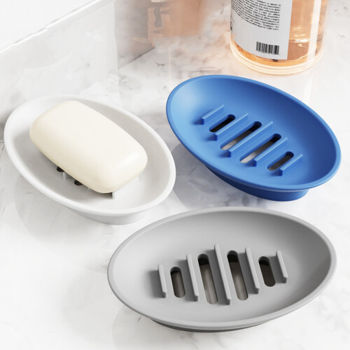 2Pieces Modern Soap Dish With Water Drainage Design-Blue 2