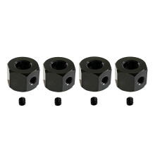 2 Set 5Mm To 12Mm Metal Combiner Wheel HUB Hex Adapter for WPL D12 C14 C24 B14 B16 RC Car Parts,Silver & Black