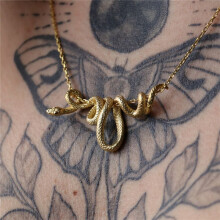Wrapped Snake Necklace, Neutral and Cool Style,Advanced Design Sense,Unique Creativity,.