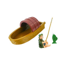Aquariums Handicraft Artificial Boats Fish Breeding-brown