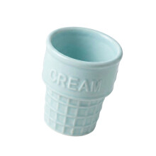Dessert Container Miniature Ice Cream Cone Ceramic Bowl-Blue