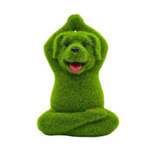 Weatherproof Playful Yoga Practicing Dog Figurine Detailed Resin