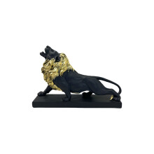 Resin Lions Figurines Decors Animal Statues Lions-Black