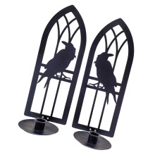 2Pcs Jackdaw Iron Candlestick Sconce Candle Stand For Living