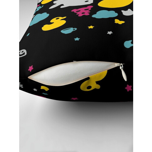 Capa de almofada decorativa, preta, dupla face, pacote com 1 unidade 1