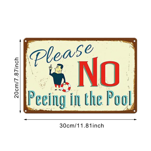 Placa de metal para piscina, decoração externa, 1 peça. 1