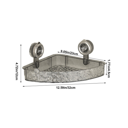 Clear Wall Caddy Glacier Pattern Suction Shelf 1 Pack 2