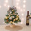 Viflosae Mini Flocked Christmas Tree 17.7" with 20 LED 5
