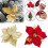 Gold Glitter Artificial Flower Ornaments 2 PCS 2