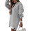 (Pink, XL) Autumn Winter Women's Spliced Side Zipper Pullover Sweatshirt 3