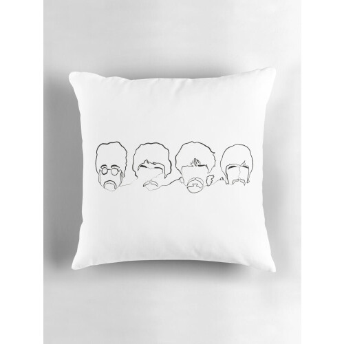 Μαξιλαροθήκη από λινό με σχέδιο Linen των Beatles AIVO 2
