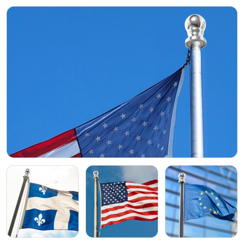 Flagpole Finial Ball Topper Silver ABS 2 Pack 1