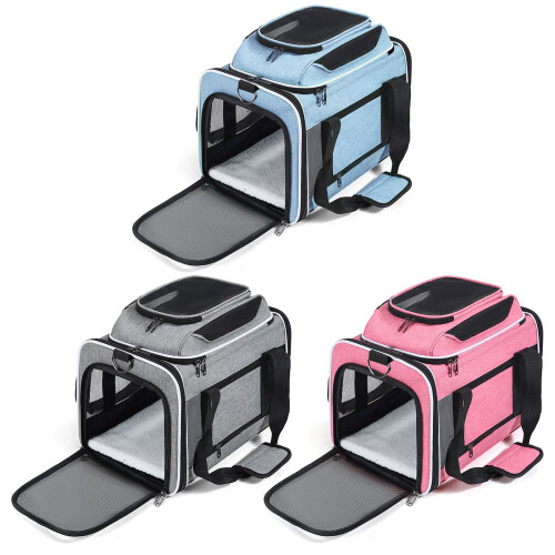 Light Weight Foldable Cats And Dog Carriers Comfortable-Grey 1