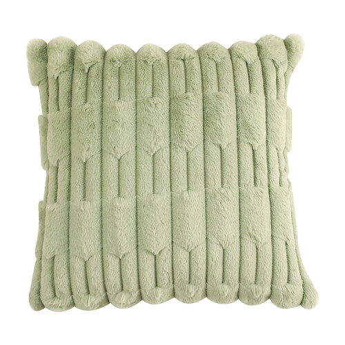 Groene gestreepte kussensloop 45x45cm met verborgen ritssluiting 2