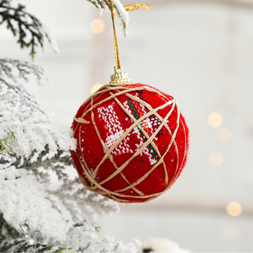 Christmas foam balls pink line 6 pcs 2