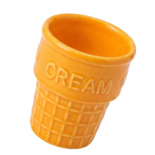 Keramische ijskom Leuke kegelvorm Sundae Dessertcontainer-Oranje