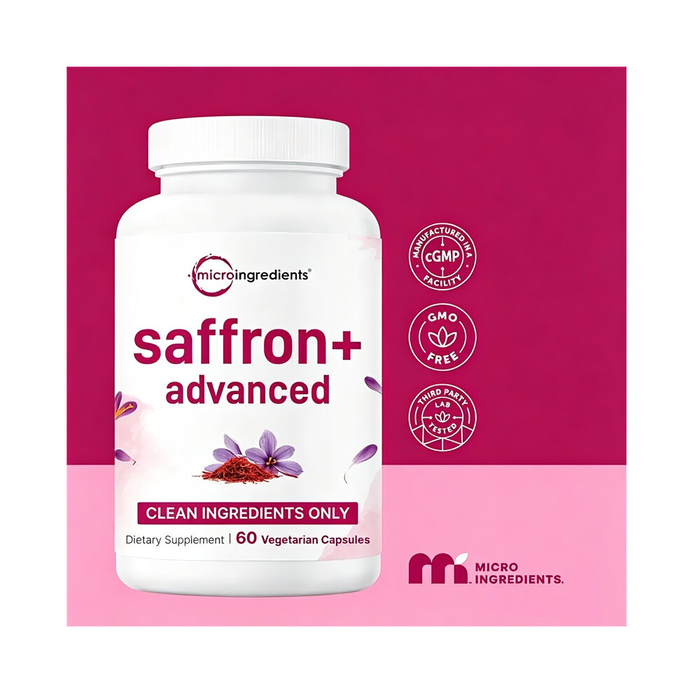 Micro Ingredients Saffron+ Advanced Supplements, 60 Veggie Capsules