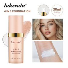 (4 in 1 Foundation, 30ml) lakerain 4-in-1 Liquid Foundation 30ml - Oil-Control, Hydrating, Waterproof & Full Coverage, Natural Matte Finish