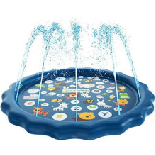 (100cm Letter Style) Kids PVC Splash Mat Outdoor Water Spray Mat Garden Play Mat Alphabet Water Mat Summer Fun