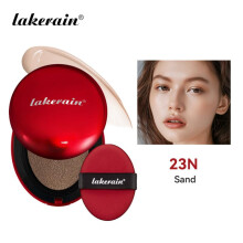 (21W, 18g) Lakerain Red Cushion Foundation Concealer Hydrating Oil-Control Long-Lasting Natural Look #23 Natural Beige 0.53oz