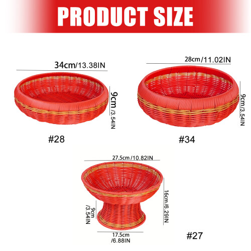 Stylish Plastic Handwoven Serving Bowl For Kitchen Dining-34x9 1
