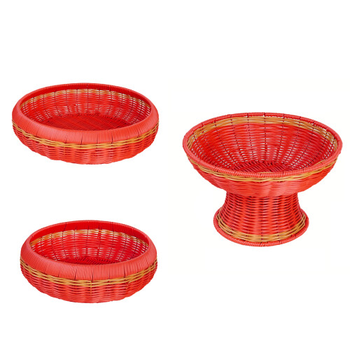 Stylish Plastic Handwoven Serving Bowl For Kitchen Dining-34x9 2