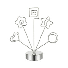 Moderner Tisch-Fotobaum, runder Sockel, 5 Zweige,-Silber