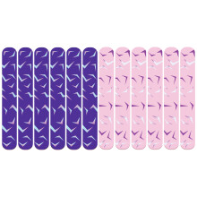 12Pcs Purpler and Pink Color Slap Bracelets Soft Flexible PVC