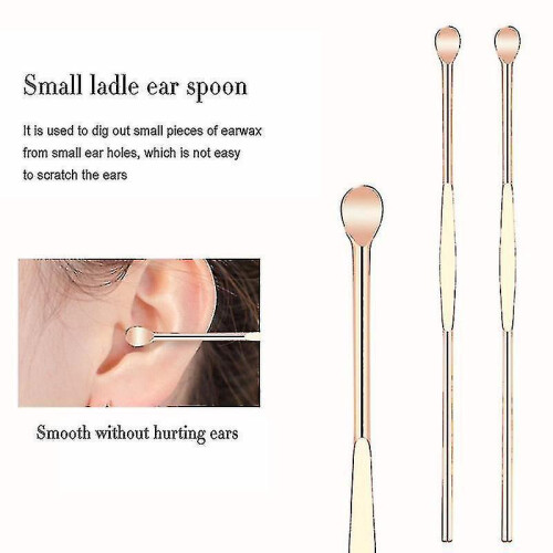 (6 PCS Ear Picks Silver) Creative Spring Ear Wax Cleaneing Tool Set Double-ended Stainless Steel Ear Pick 1
