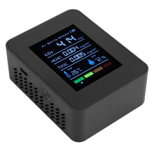 Probador de calidad del aire interior todo-en-uno CO2 TVOC HCHO humedad temperatura negro
