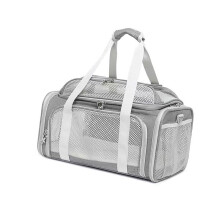 Light Weight Folded Pet Carriers Regulable Cats Carriers-Grey