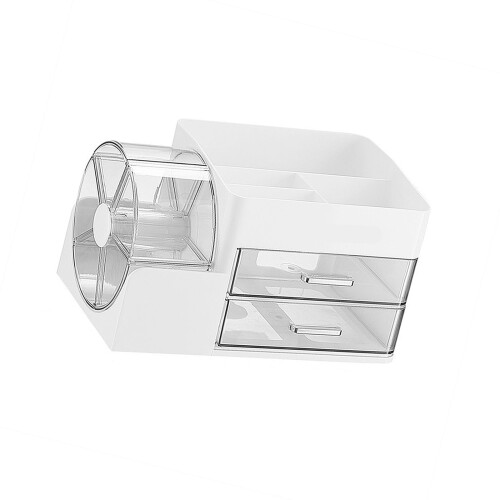 Functioneel plastic make-up opbergmeubel met 360 graden-Wit