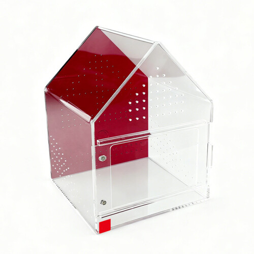 Lizards Keeper Tanks with Removable Door Magnetic Closure-Red