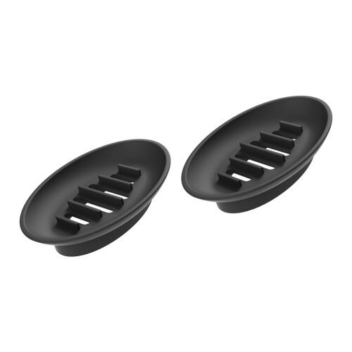 2Pieces Modern Soap Dish With Water Drainage Design-Black