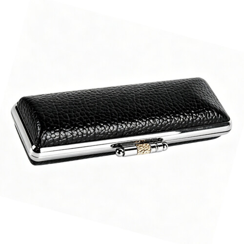 PU Leather Metal Stamper Storage Box With Velvety-black pattern